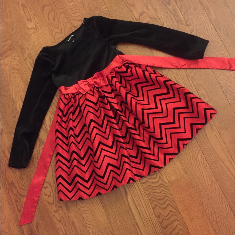 GIRLS Red & Black Dress